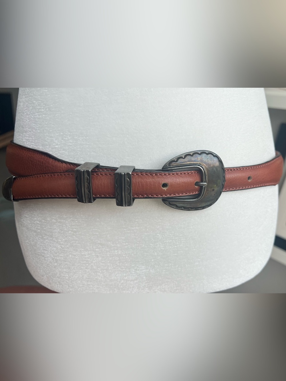 Vintage Alexander’s Sterling Silver Ranger Belt | Genuine Leather | size 34
